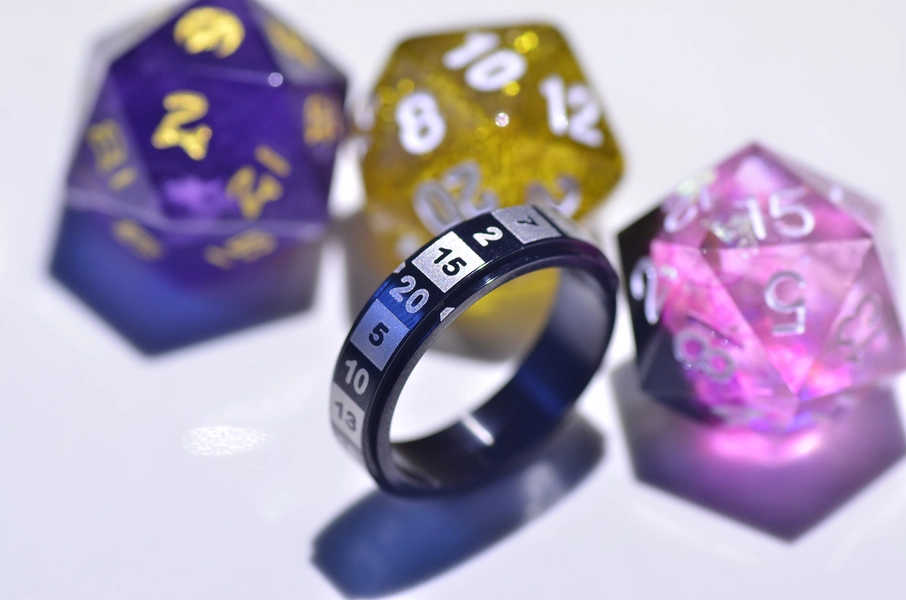 Dungeons and Dragons Dice ring | D20 dice Number Spinner Ring | Life Counting Dice | DND gift