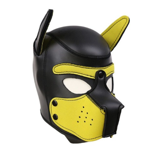 Colored Puppy Play Mask (8 Colors) - Yellow Mens