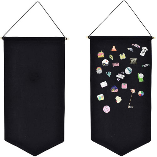 2PCS Blank Cotton Canvas Banners, Enamel Pin Wall Display Banner for Enamel Lapel Badge Collection (A) - A
