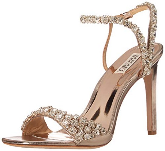 Badgley Mischka Women's Galia Heeled Sandal - 7.5 - Champagne Metallic