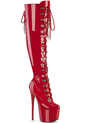 JUBILANT-3012 [Red Patent] | PLATFORM BOOTS [PREORDER] - US 10 [WOMENS]
