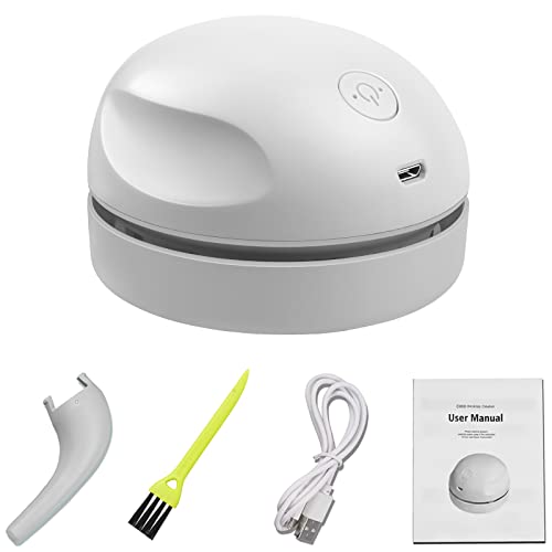 Desktop Vacuum Cleaner USB Charging with Vacuum Nozzle Cleaning Brush, Detachable Design & Portable Mini Table Dust Vaccum Cleaner, Best Cleaner for Cleaning Dust, Crumbs, Piano, Computer, Car Etc - Gray