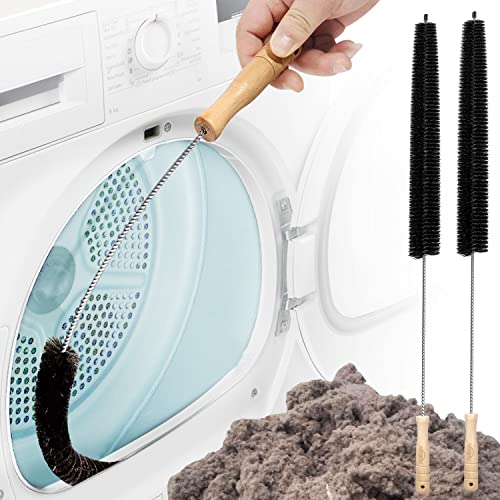 Holikme 2 Pack Dryer Vent Cleaner Kit Dryer Lint Brush Vent Trap Cleaner Long Flexible Refrigerator Coil Brush - 29inch