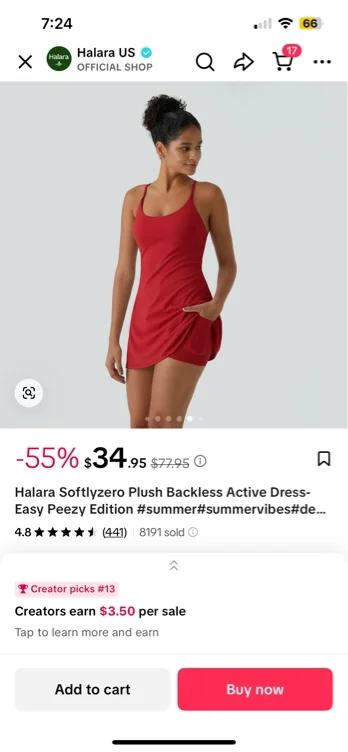 Halara Softlyzero Plush Backless Active Dress-Easy Peezy Edition - TikTok Shop