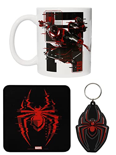 Pyramid International Spider-Man Web Glitch Miles Morales Mug Set (One Size) (Black/Red/White)