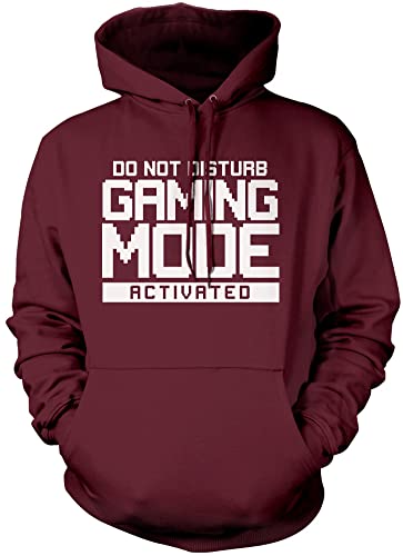 Gamer Hoodie for Teen Do Not Disturb Gaming Mode Activated Unisex Adults and Kids Hoodie Gamer for Adult Men Women Console Game Online Hoody for Boys - M - Maroon