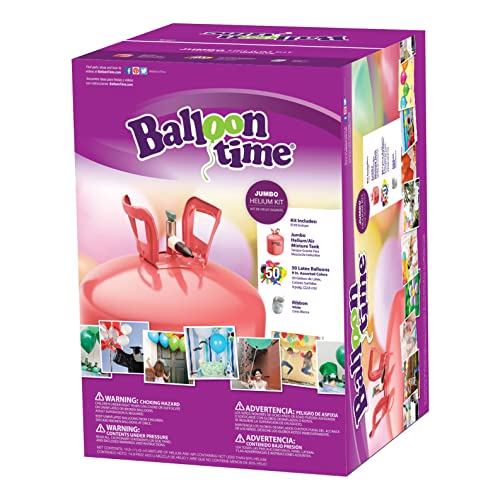Balloon Time - Jumbo Helium Tank - Party-sized Way To Set Your Celebration Afloat - Fills 50 Count 9" Latex Balloons