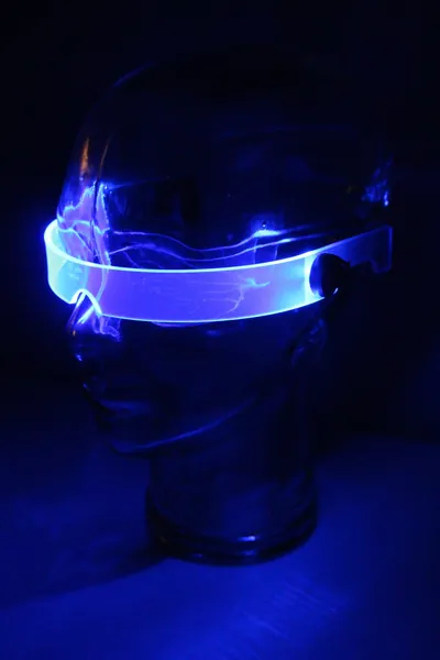 The original Illuminated Cyberpunk Cyber goth visor STEALTH Neon Blue
