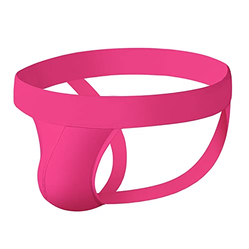 Evankin Men's Jockstraps Sexy Jock Strap Stretch Athletic Supporters Breathable Mesh Underwear Low Rise - Medium - #5-pink