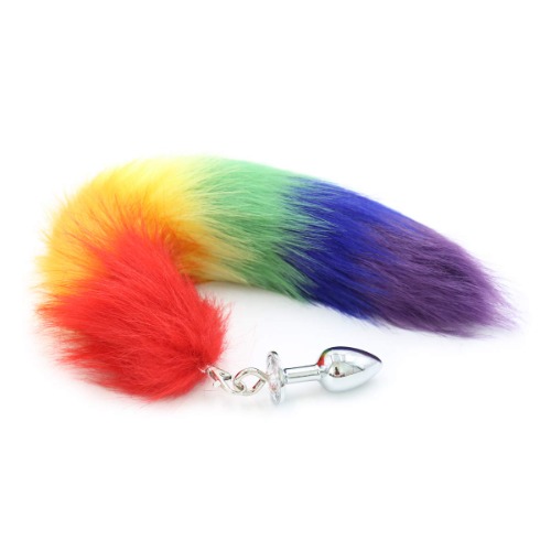 LANWAN Butt Plug Stainless Steel Anal Plug with Faux Fur Fox Tail for Women Costume Props (Mix B) - Mix B