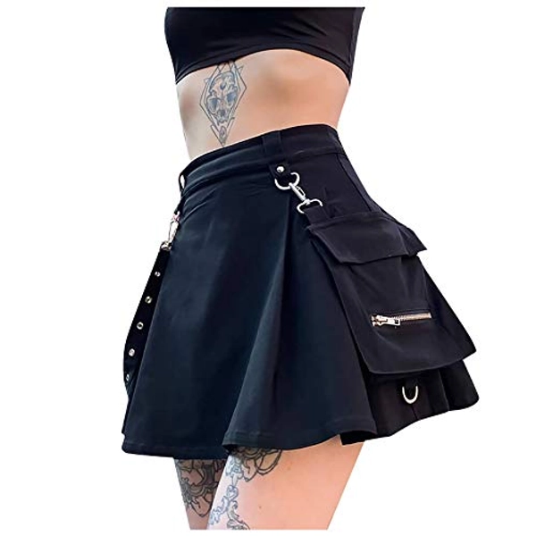 riou Damen Gothic Kleidung Mantel Jacke Kleid Hose Oberteil Shirt Rock Pullover Schuhe Schmuck Moon Druck Schwarz Punk Harajuku Stil Vintage Karneval Fasching Kostüm 2022