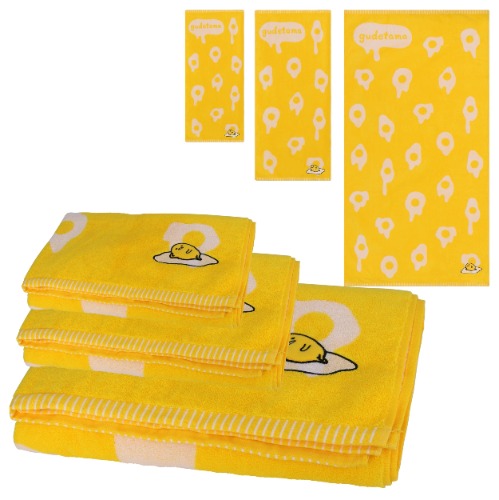 Roffatide Anime Cartoon 3 Handdoeken Set Gudetama Badhanddoeken Handdoeken Haar Handdoeken Zeer Absorberende Handdoeken voor Badkamer Gym Hotel Spa Lichter Gewicht Sneller Droog Super Absorberend d - A 3 PCS Set - Geel Lui Ei a
