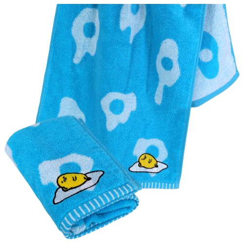 Roffatide Anime Cartoon 3 handdoeken set Gudetama badhanddoeken handdoeken haarhanddoeken zeer absorberende handdoeken voor badkamer gym hotel spa lichter gewicht sneller droog super absorberend blauw - 140*73cm - Blauw Lui Ei B