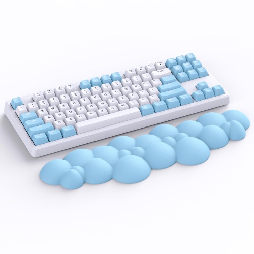 ATTACK SHARK Cloud Polssteun, Antislip Ergonomische Polssteun, Toetsenbord Polssteun, Bureau Hand Polssteun voor TKL/87 Toetsen/104 Toetsen Gaming Mechanisch Toetsenbord Handsteun -Blauw - Blauw