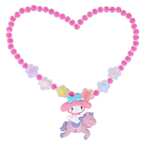 Roffatide Anime Cinnamoroll Womens Kralen Ketting met Kuromi Hanger Levendige Kleur Melodie Kawaii Lolita Stijl Choker Ketting Accessoires Charm Sieraden voor BFF Vriendschap Geschenken - Melodie (niet instelbaar)