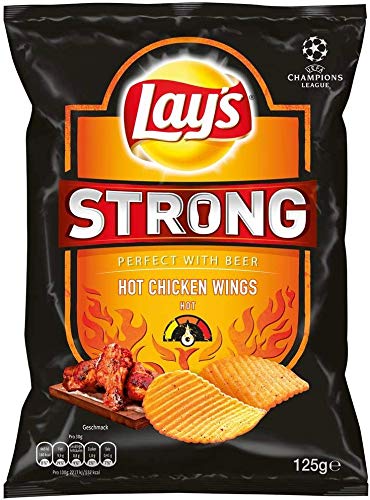 Lay's Strong Hot Chicken Wings, verpakking van 5 stuks, (5 x 125 g)