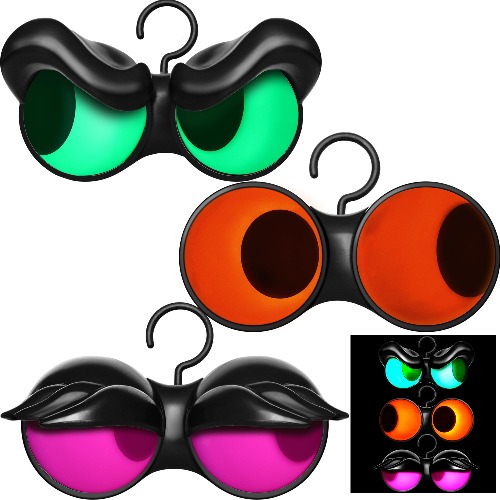 Geanimeerde knipperende gluurogen voor Halloween (3 stuks); activiteiten in het donker, Halloween lichtdecoratie, tuindecoratie voor buiten