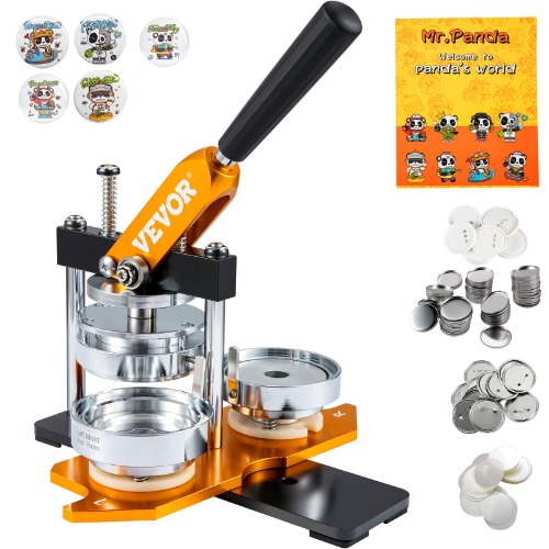 VEVOR Button Maker Machine, 75 mm (3 inch) Badge Punch Press Kit, Kinderen DIY Geschenken Pin Maker, Knop Maken Leveringen Met 500 stks Knop Onderdelen & Cirkel Cutter & Magic Book