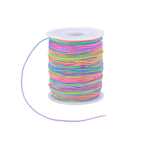 100 m elastische draad, pareldraden, regenboog elastiek, handwerk koord voor armbanden, sieraden, halskettingen, knutselen, gevlochten haarelastiek, kralen speelgoed koord (1 mm)