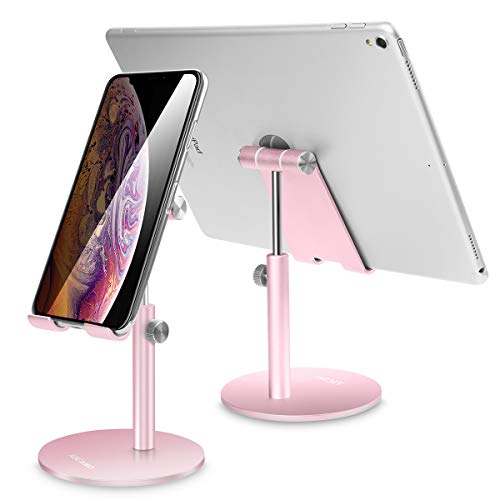 AICase Tablet/Phone Stand, Universal Multi-Angle & Height Adjustable Stand, Desktop Holder for iPad Pro 10.5/9.7/12.9, Air mini 2 3 4, all Smartphones and Tablets (4-12.9 inch) (Rose Gold) - Rose Gold