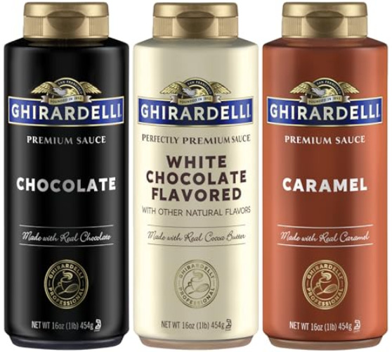 Ghirardelli Squeeze Bottles - Caramel, Chocolate & White Chocolate - Set of 3
