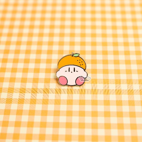 Fruit Hat Poyo Collection Hard Enamel Pin - Orange / [A Grade] / Locking Clasp