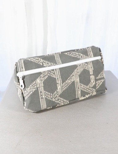 Grey Toiletry Bag- Triangles or Floral by Passion Lilie - Triangles