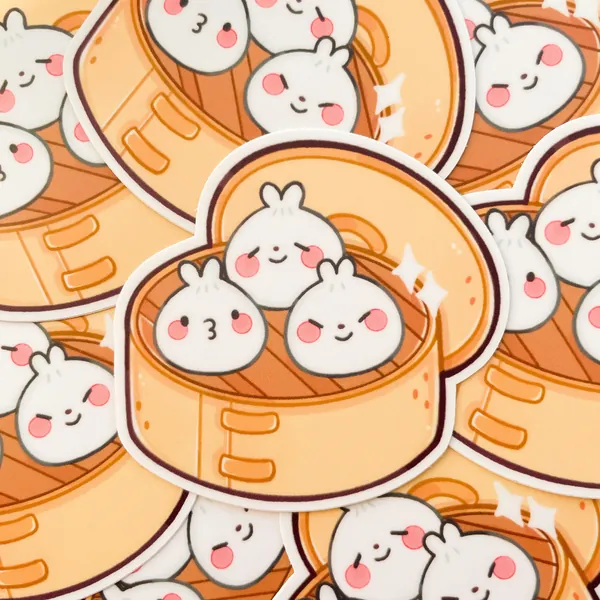 Dim Sum Bao Sticker Xiao Long Bao Bun Vinyl Sticker | Cute Sticker - Asian Dumping Sticker - Chinese Japanese