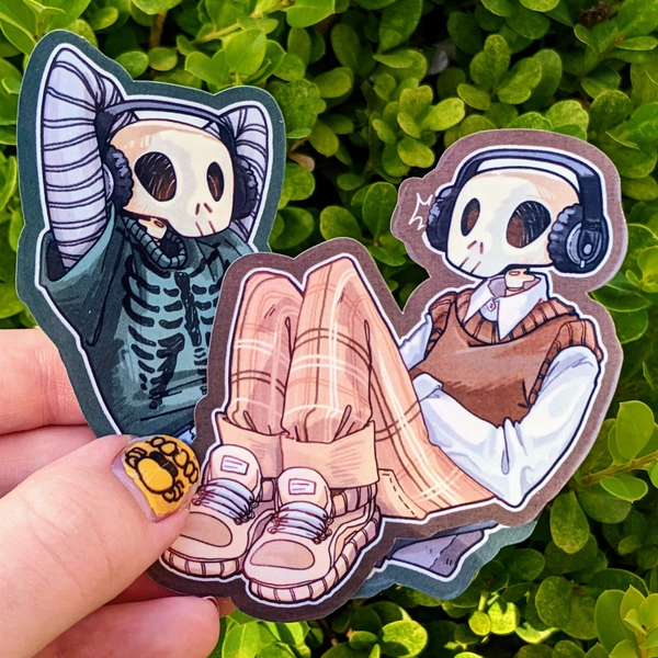 Aesthetic Skeleton Stickers // Waterproof/Weatherproof Sticker