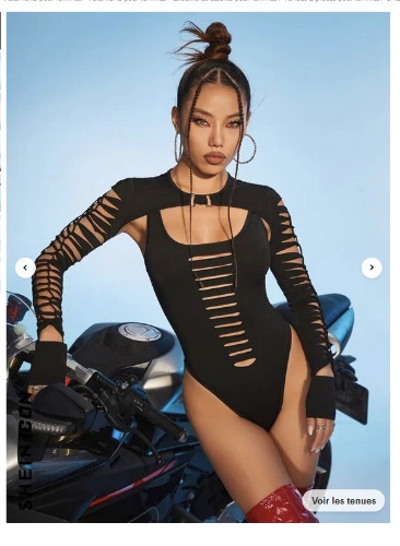 SHEIN ICON Cut Out Front Cami Bodysuit & Super Crop Top | SHEIN EUR