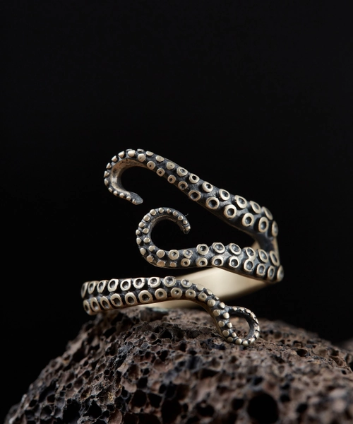 Octopus Tentacle 925 Bague en Argent Sterling Handmade / Unique Unisexe Animal Hommes Femmes Punk Gothic Biker / 925 Bijoux en Argent cadeau pour lui elle