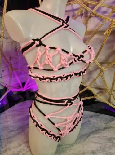 The Frilly One 2-piece decorative shibari rope bondage full body harness Hishi Karada rope dress bikini set