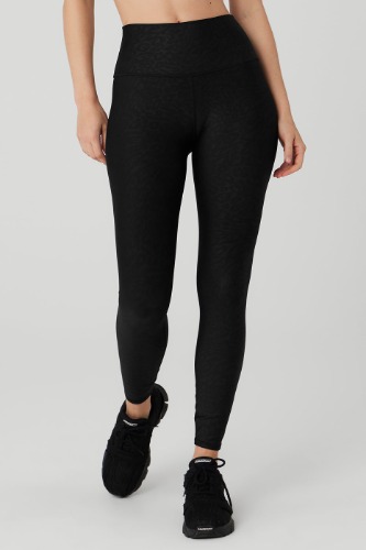 Airlift High-Waist Leopard Debossed Legging - Black | Black / S