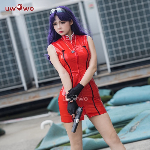 【In Stock】Uwowo Anime Misato Cosplay Leather Bodysuit Dress - 【In Stock】XL