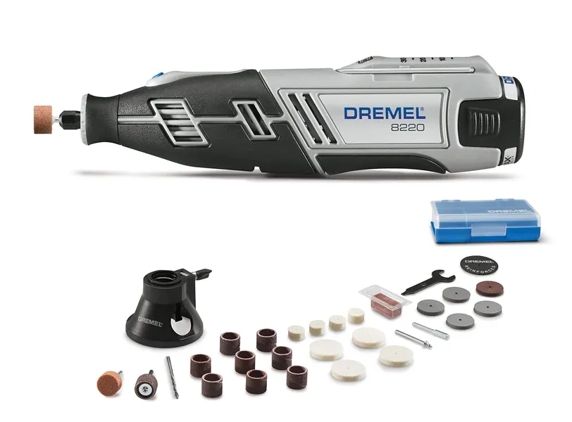 Dremel 8220-1/28 12-Volt Max Cordless Rotary Tool Kit- Engraver, Sander, and Polisher- Perfect for Cutting, Wood Carving, Engraving, Polishing, and Detail Sanding- 1 Attachment & 28 Accessories
