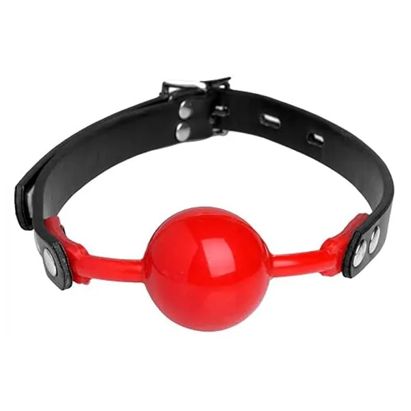 Master Series The Hush Gag Silicone Comfort Ball Gag, Red (ad685)