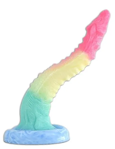 Dragon Dildo 10inch Long Curve Anal Dildo, Thin Fantastic Pink Suction Cup Dildos Anal Butt Plug Adult Toys Dildo for Beginners Women Men Gay