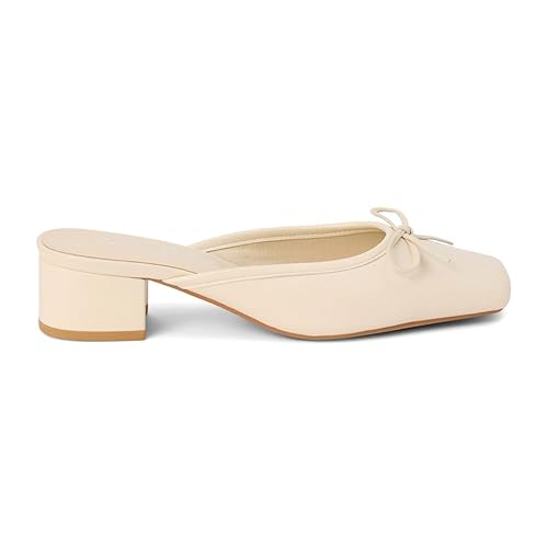Matisse Womens Basilio Square Toe Block Mules Dress Casual Mid Heel 2-3" - Off White - 7 - Off-white