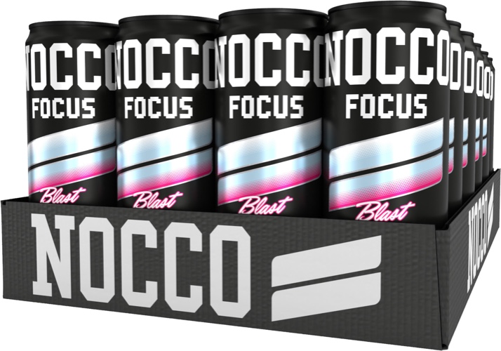 NOCCO FOCUS 3 Raspberry Blast -energiajuoma, 330 ml, 24-pack 49,99