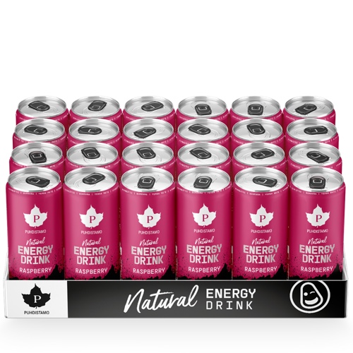 Natural Energy Drink Raspberry Strong - 330 ml 24-pack