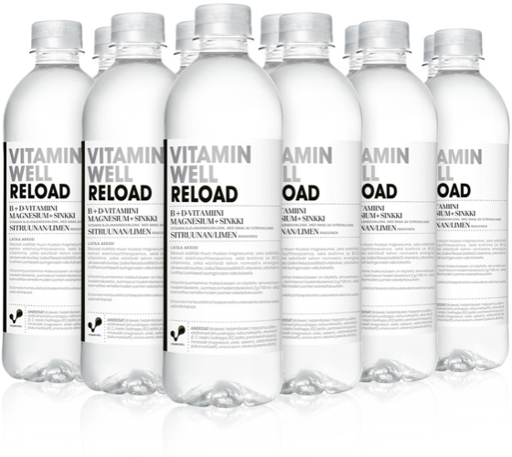 Vitamin Well RELOAD Sitruuna-lime -vitamiinivesi, 500 ml, 12-PACK 25,99