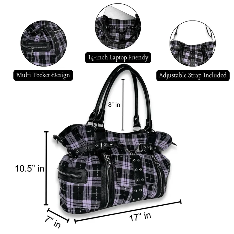 Punk Plaid Shoulder Bags & Crossbody Bag