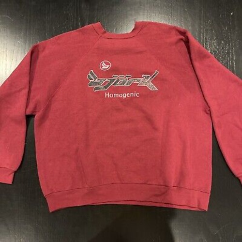 VINTAGE BJORK HOMOGENIC Crewneck Sweatshirt 90’s Tultex XL - Maroon  | eBay