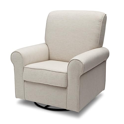 Delta Children Avery Upholstered Glider Swivel Rocker Chair, Metal, Sand - Sand