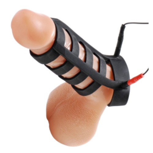 Power Cage Silicone E-stim And Ball Sheath