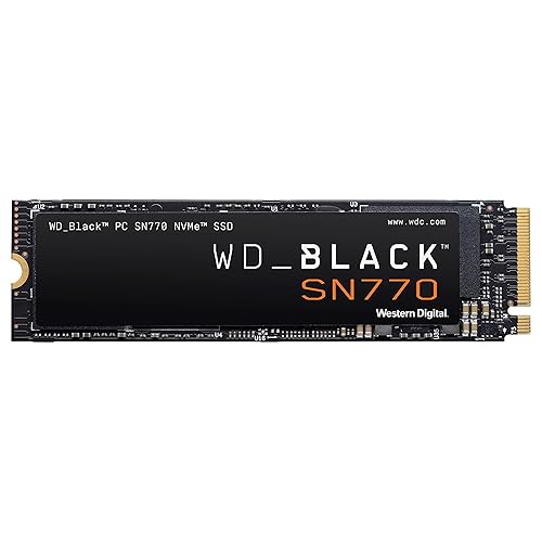 WD_BLACK 1TB SN770 NVMe Internal Gaming SSD Solid State Drive - Gen4 PCIe, M.2 2280, Up to 5,150 MB/s - WDS100T3X0E - 1TB - M.2 2280 for Gaming PC
