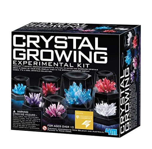 4M 7 Crystal Growing Science Experimental Kit with Display Cases - Easy DIY STEM Toy Lab Experiment Specimens, Educational Gift for Kids, Teens, Boys & Girls - 7 Crystals