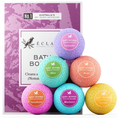Bath Bomb Gift Set Kit 6-Pack with Organic Essential Oils for a Fizzy & Relaxing Spa Day - Paraben-Free/Sulfate-Free Bubble Bath Bombs for Kids/Adults/Women/Girls/Baby/Mothers