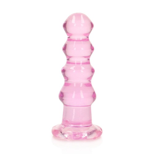 RealRock Crystal Clear Curvy 5.5 in. Dildo/Plug - Pink