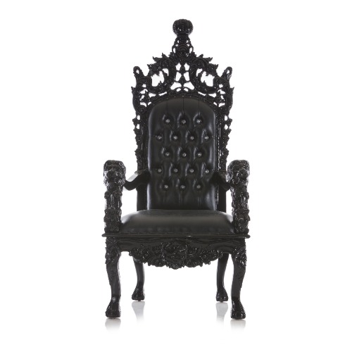 "Cassandra" Throne Chair - Black / Black
